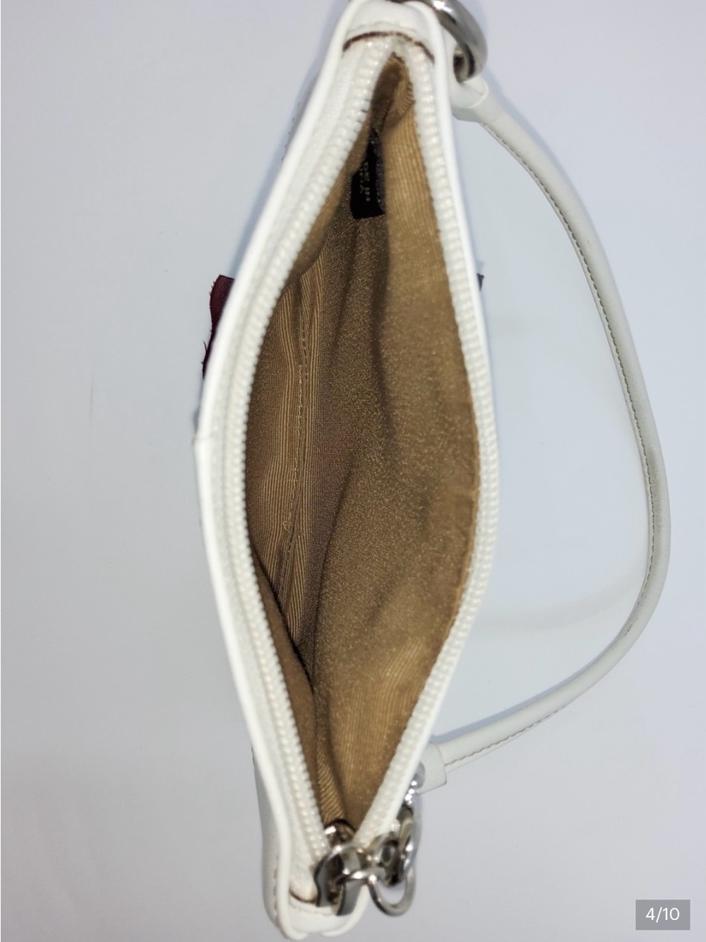 Coach vintage large white leather wristlet clutch Y2K - Picture 3 of 3